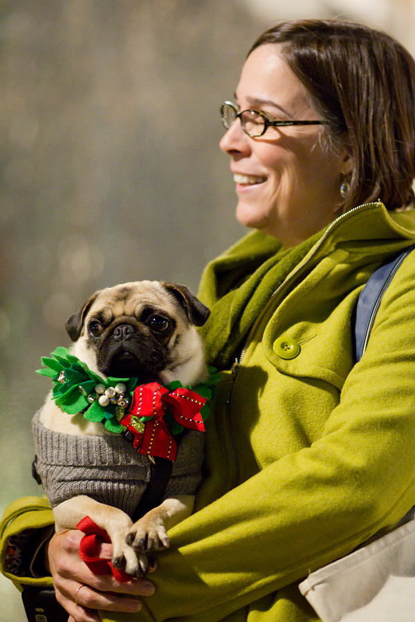 Naju, right, came to the costume contest dressed as a mistletoe.