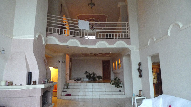 Inside the clinic: Four bedrooms are upstairs; the kitchen is off to the right.