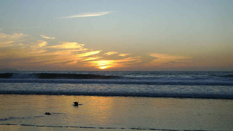 A Tijuana beach at sunset.