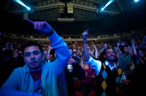 The crowd inside KeyArena