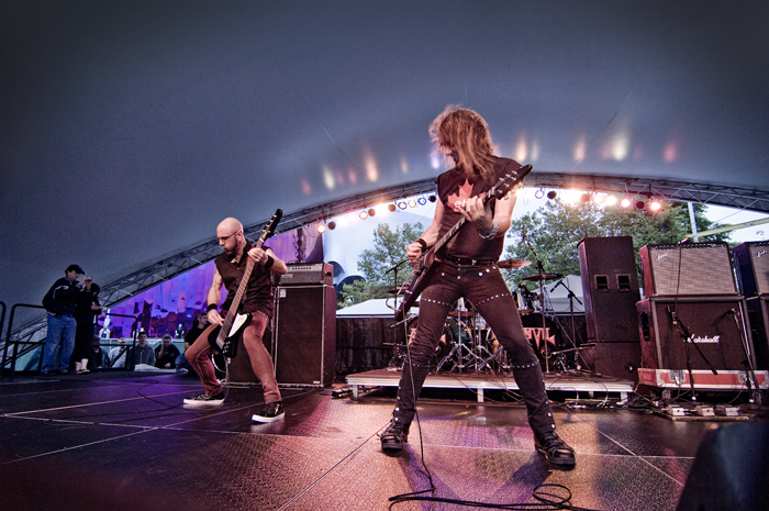 On Monday, Canadian metal band Anvil threw some hair around the stage