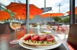 Avocado, goat cheese and tomato sandwich (lunch menu).