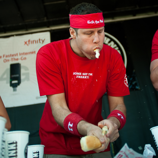 Is that going in his mouth or coming out?