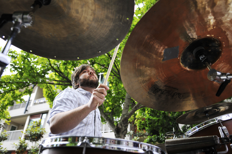 As part of the Out to Lunch concert series, people gathered this