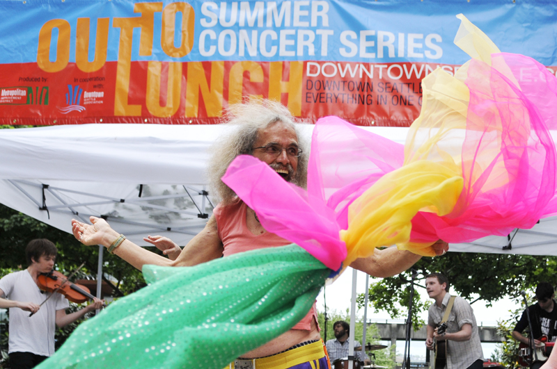 As part of the Out to Lunch concert series, people gathered this