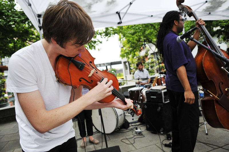 As part of the Out to Lunch concert series, people gathered this