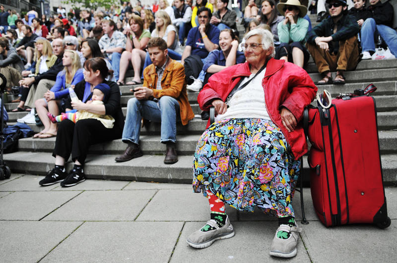 As part of the Out to Lunch concert series, people gathered this