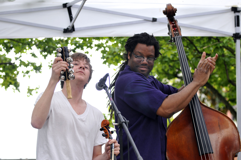 As part of the Out to Lunch concert series, people gathered this