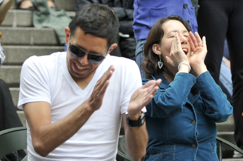 As part of the Out to Lunch concert series, people gathered this