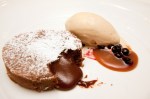 Molten chocolate dessert.