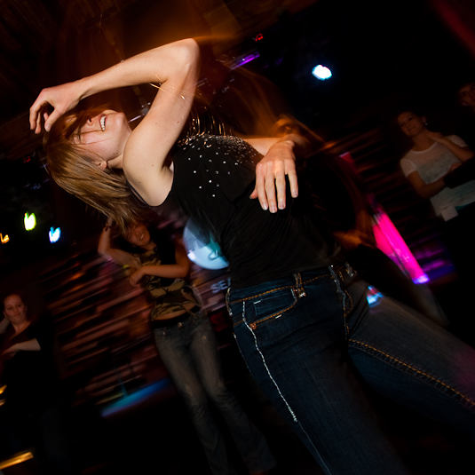 Flashy flash mob dancers!