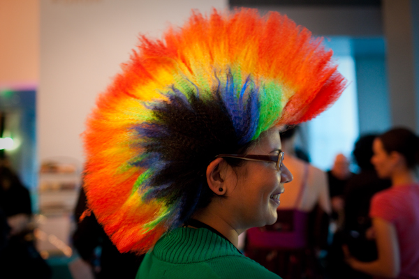 Christie A. sports a colorful mohawk at the SAM Remix in Seattle, Wash., on Friday, June 4, 2010.  The event included the "Pop Culture Fashion" runway show, music with DJ Riz, and many more activities and performances.  (Photo by Matthew Williams for The Seattle Weekly)