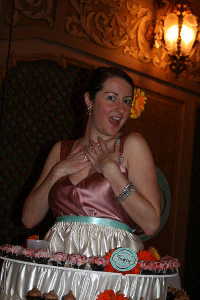 At Seattle Weekly's Voracious Tasting & Food Awards: Shocked by how fast her dress is being eaten!