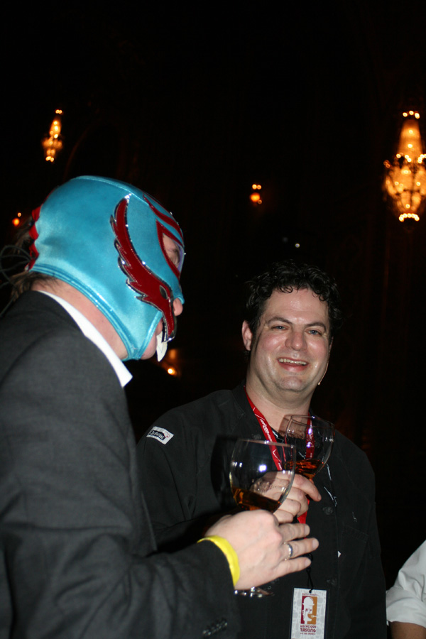 Voracious Chef Showdown champ Seth Caswell shares a congratulatory libation with Seattle Weekly food critic Jason Sheehan.