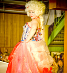 Princess Betsey Ross (get it? PBR...) at the Haute Trash fashion show. Wasteful is not tasteful...