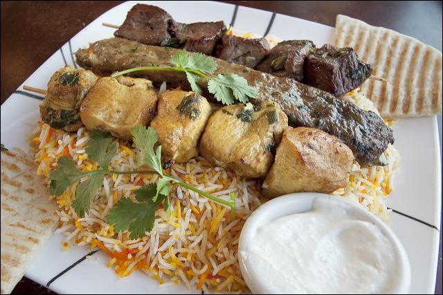 Sultani on a bed of rice