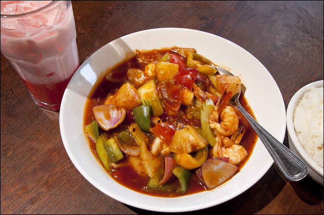 Sweet & Sour with shrimp.