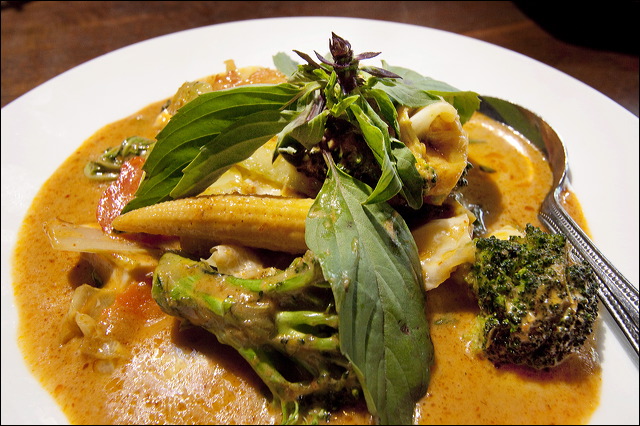 Panang Curry with tofu.