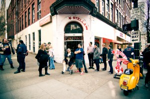 The crew meets up at the downtown Stella Cafe