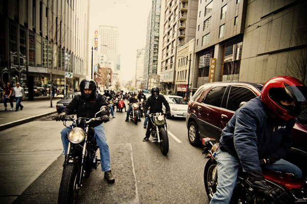 A bevy of bikers meet up for "Meant to Offend #18", a