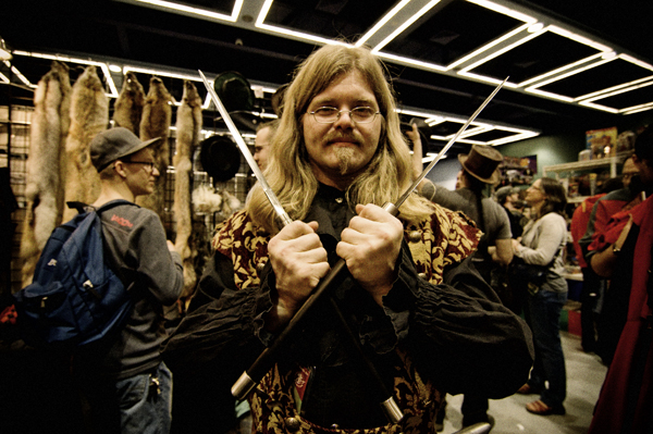 Don't mess with this guy. He killed all those animals hanging behind him...with his mind. Not the knife-chucks.