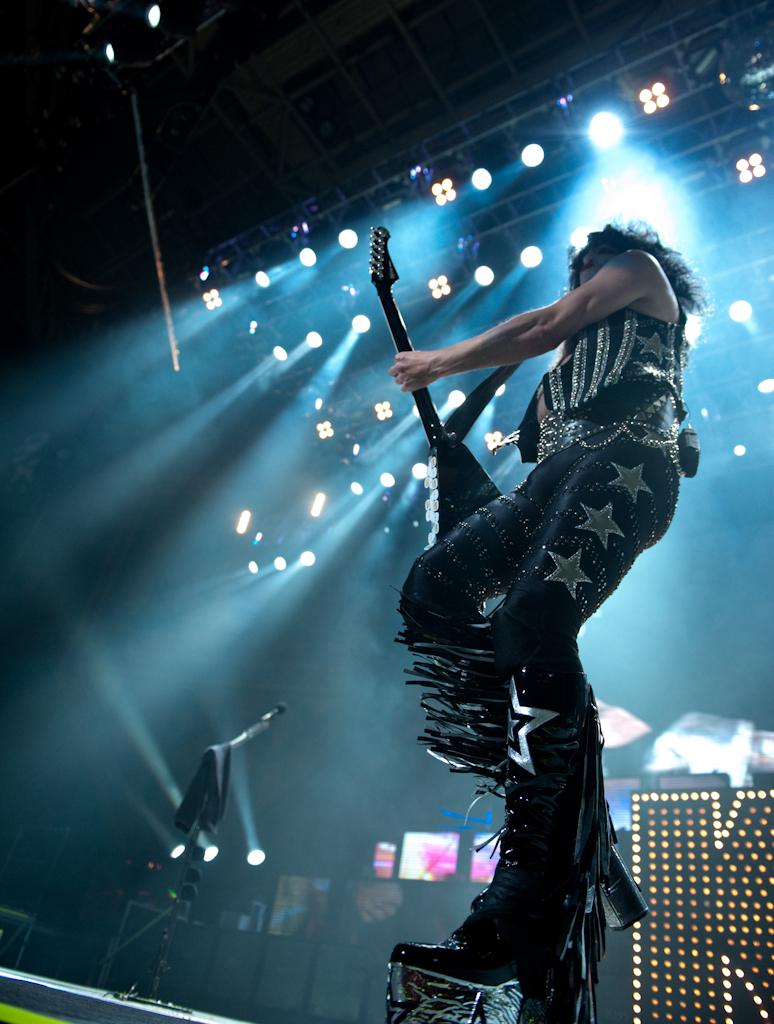 His boots aren't for the weak of ankles either.