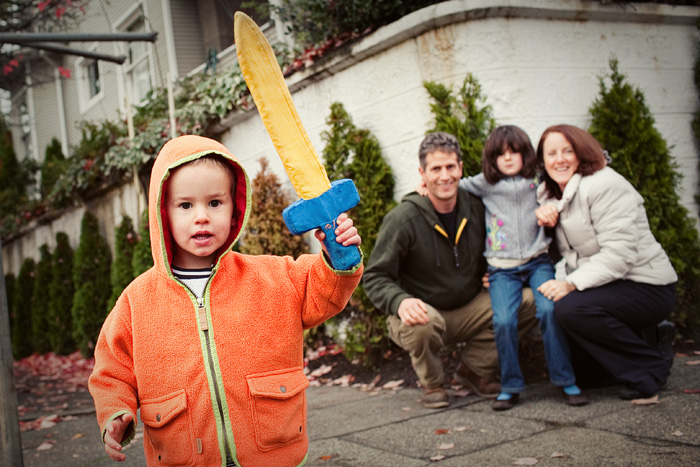 Conrad, Jeff, Sophie and Cynthia on a walk through the neighborhood. Cynthia is President of the Madrona Community Council.
