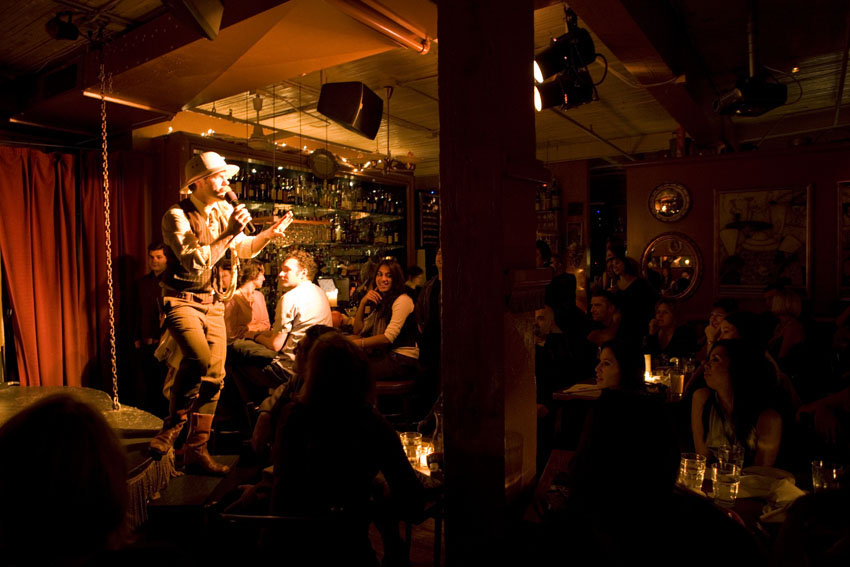 Guy prepares the audience for the next stop on his jungle tour...