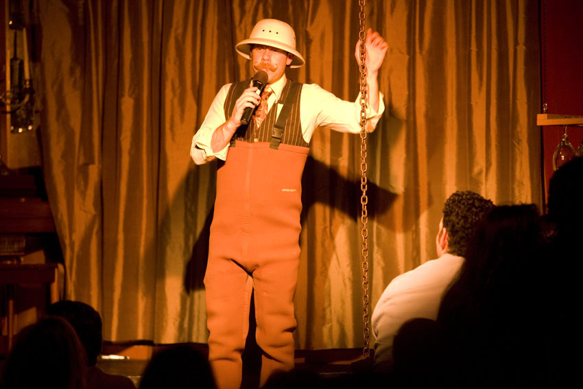 Host Guy prepares the audience for the ocean.