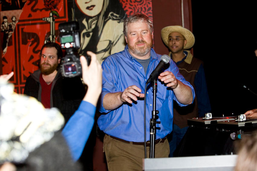 Mike McGinn takes the mic...