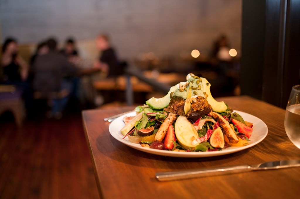 HowellaE™s food, with its fried tempeh this and smoked gluten that,  takes on the thorniest problem of veganism: finding substitutes for meat, dairy, and eggs. Many vegan cooks co-opt dishes from cuisines with strong vegetarian traditions, and escape comparisons to what might be missing. But HowellaE™s culinary base is Southern cuisine: burgers instead of stir-fries, only one curry, no steamed vegetables with tahini dressing.