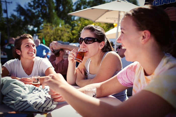 Roommates and friends rest after running the Brew Ha Ha 5k.