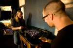 Brad Blackwell and Ryan Clinton enjoy some Ms. Pac Man.