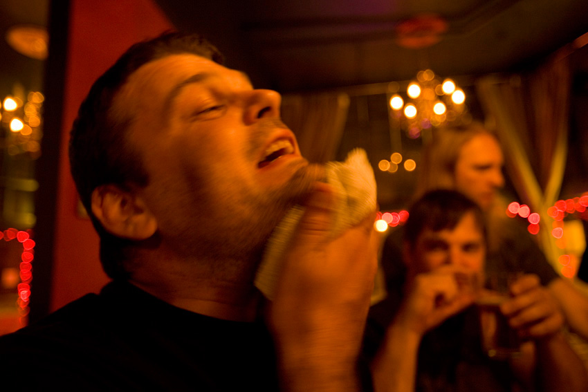 And used the hot towel.