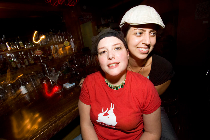 We met M. and Cara (of Calamity Jane's) and they insisted on buying everyone shots.