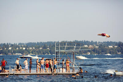 Hopefully he didn't belly flop.