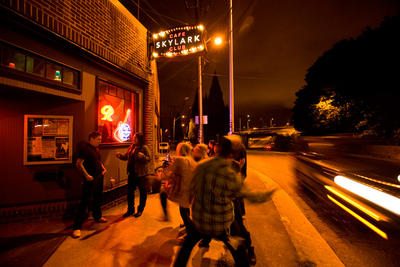 Skylark Club and Cafe on a Friday night