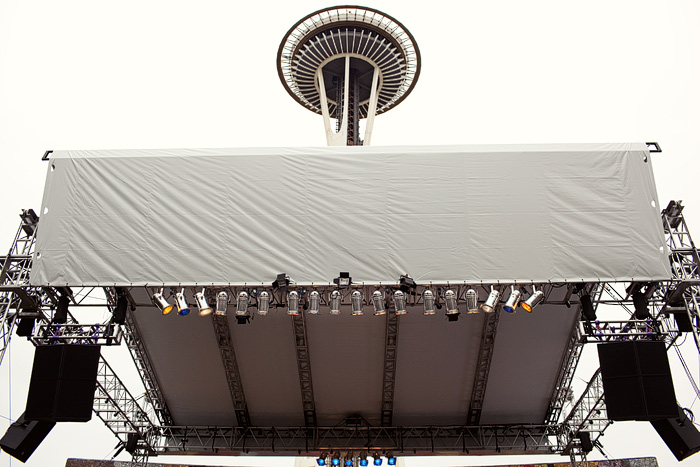 The space needle guards over the stage.