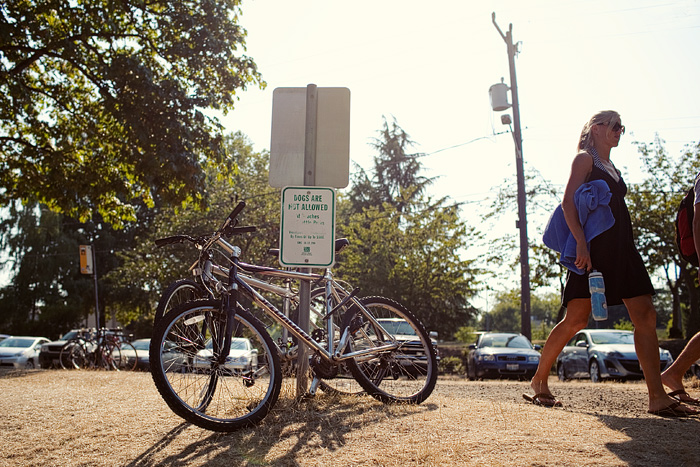 Many chose to bike down to the beach.A  Parking has been scarce for the past couple weeks.