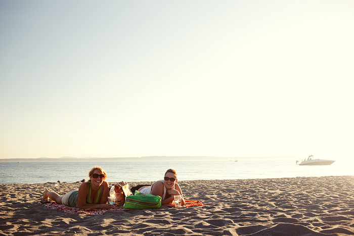 Lara & Tori can't recommend the Buffalo wings they picked up at Fred Meyer, but the vino is suiting them just fine.
