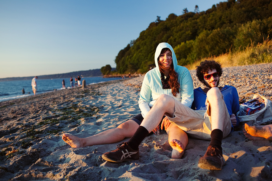 Rosa & Ian came down to the beach with friends.