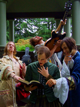 The Metal Shakespeare Company, Friday, July 17:  It's easy to dismiss the Metal Shakespeare Company as one big joke.  There's something inherently hilarious about four twentysomething-year-old dudes from Portland who dress in Shakespearean costumes and set the Bard's greatest soliloquies to Iron Maiden-styled metal. In the band's most recent music video (for To Bleed or Not to Bleed, the MSC's musical version of Hamlet's famous speech to the departed Yorick in Act 3, Scene 1), a character is transformed into a donkey as lead singer Lord Simms serenades a skull and drummer William Sly throws up devil horns between beats. But despite all the kitsch, it's clear that the Metal Shakespeare Company is striving for authenticity. Aside from occasionally beefing up the chorus (To be or not to be / Who are we that is the question / Matters not, to bleed or not to bleed / For we are metal!), the songs are written to keep Shakespeare's original language and words intact. Even the band's MySpace page is written in Old English. And for those Bard-haters, the MSC is totally, undeniably metal: clean keyboard solos, super fast guitar riffs, and Lord Simms' Sebastian Bach-styled voice would rocketh mightily even without Shakespeare's words. With the Valkyries, Brewtal Thirst. Blue Moon Tavern, 712 N.E. 45th St. 633-6267.10 p.m. $5. Note by PAIGE RICHMOND