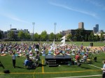 Saturday morning saw several hundred people fill Cal Anderson Park for Equalityoga,