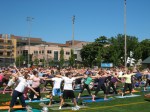 Saturday morning saw several hundred people fill Cal Anderson Park for Equalityoga,