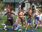 Saturday morning saw several hundred people fill Cal Anderson Park for Equalityoga,