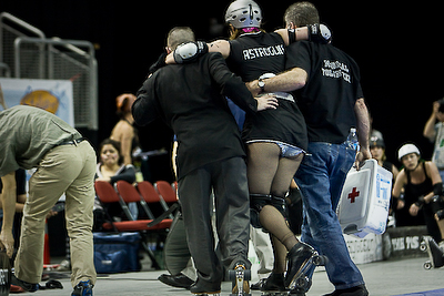 The Throttle Rockets had a few injuries in the final minutes.