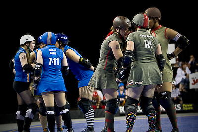 Strategy talk before a jam.