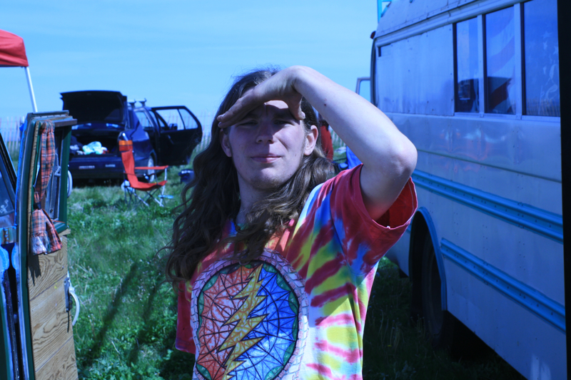 Back at the campgrounds, Nick Haas, 21, gives me a quick tour of his bus.