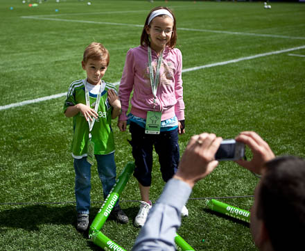 These kids enjoyed special access before the game.