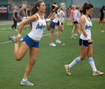 This woman can't even catch her ankle.